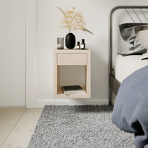 Narrow floating deals bedside table